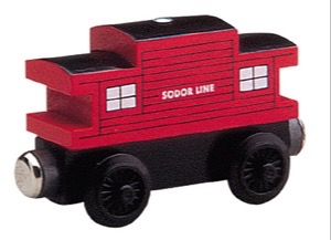 木製レールシリーズの赤いソドー鉄道のカブース