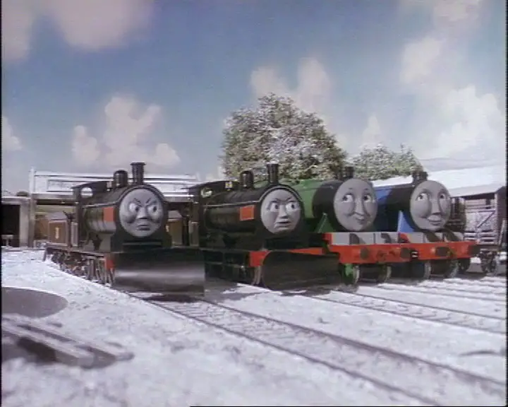 ヘンリーとゴードンとダグラスと共にトーマスを心配するエドワードの顔になっているドナルド