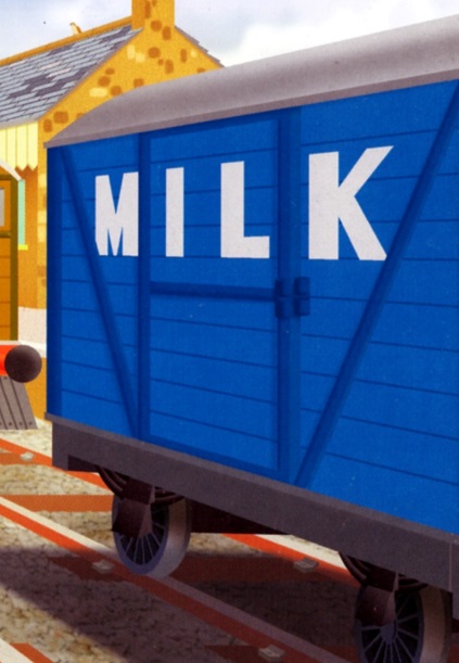 おはなしえほんのミルクの有蓋貨車
