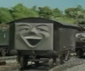 TV版第3シーズンのロンドン・ブライトン・アンド・サウス・コースト鉄道の有蓋貨車2（大型模型の顔）