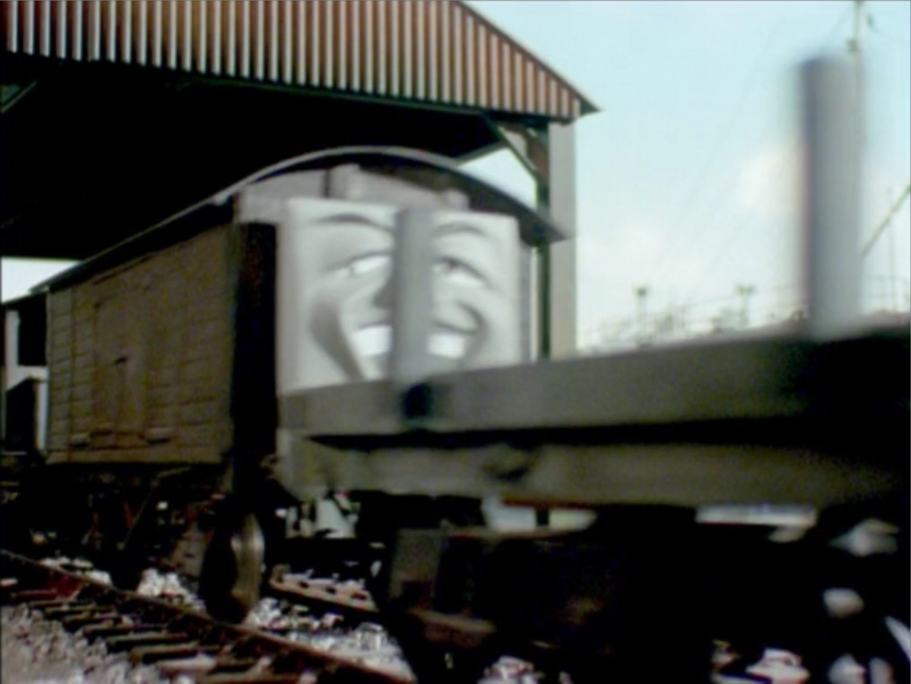 TV版第6シーズンのロンドン・ブライトン・アンド・サウス・コースト鉄道の有蓋貨車（大型模型の顔）