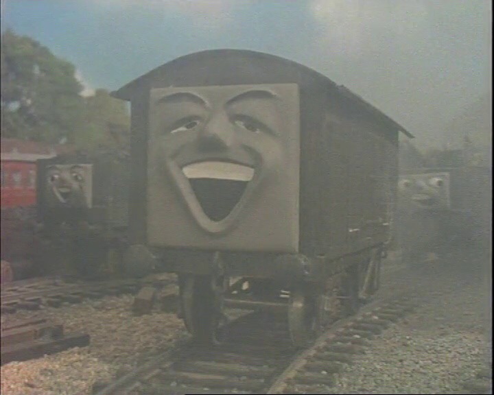 TV版第3シーズンのロンドン・ブライトン・アンド・サウス・コースト鉄道の有蓋貨車（大型模型の顔）
