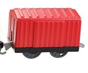 トラックマスター2の赤い屋根つき貨車