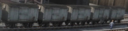TV版第19シーズンの灰クリーム色の有蓋貨車