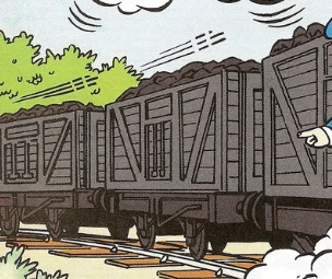 マガジンストーリーの石炭の貨車