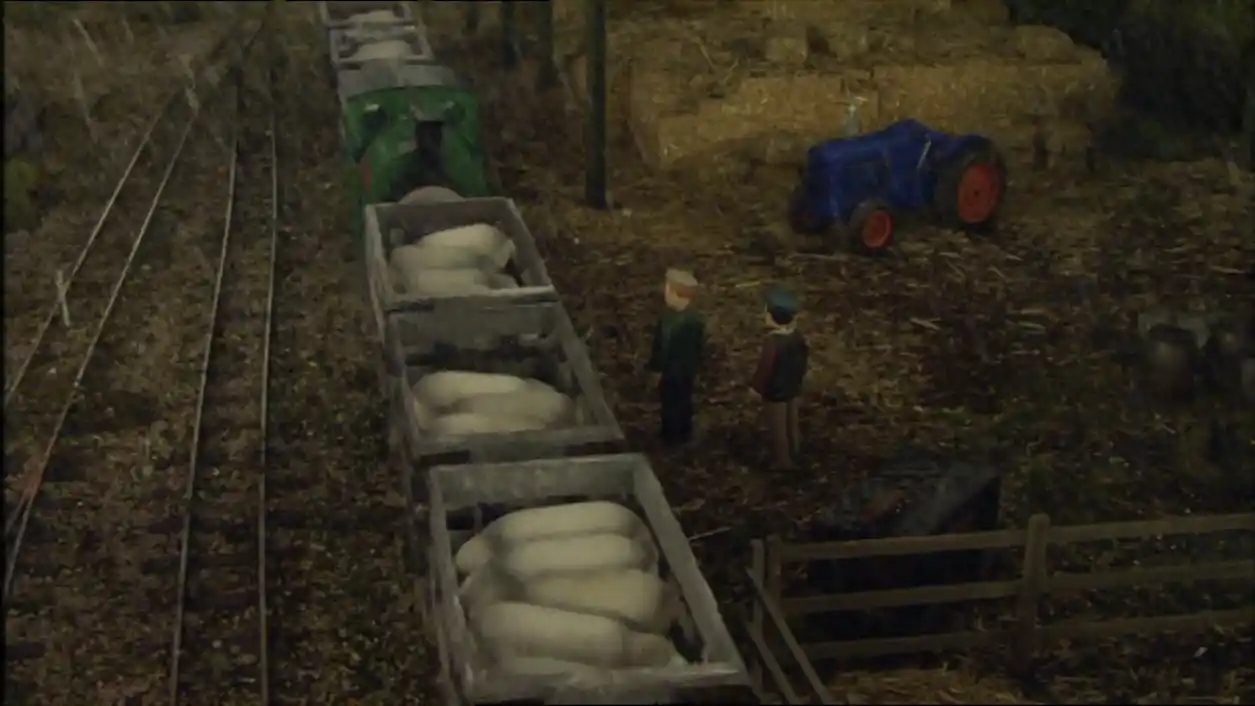 TV版第11シーズンの羊を載せたスレート貨車