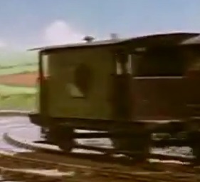 TV版第2シーズンの茶色のイギリス国鉄の20トンブレーキ車