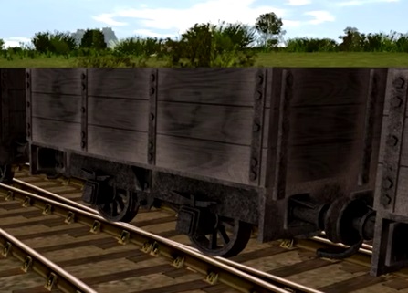 Trainzのショートホイールベースの無蓋貨車