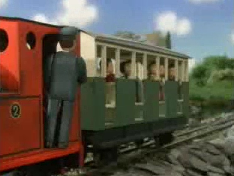 TV版第7シーズンの緑の狭軌の客車