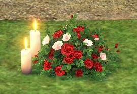 ロマンティックキャンドルとバラの飾り.jpg
