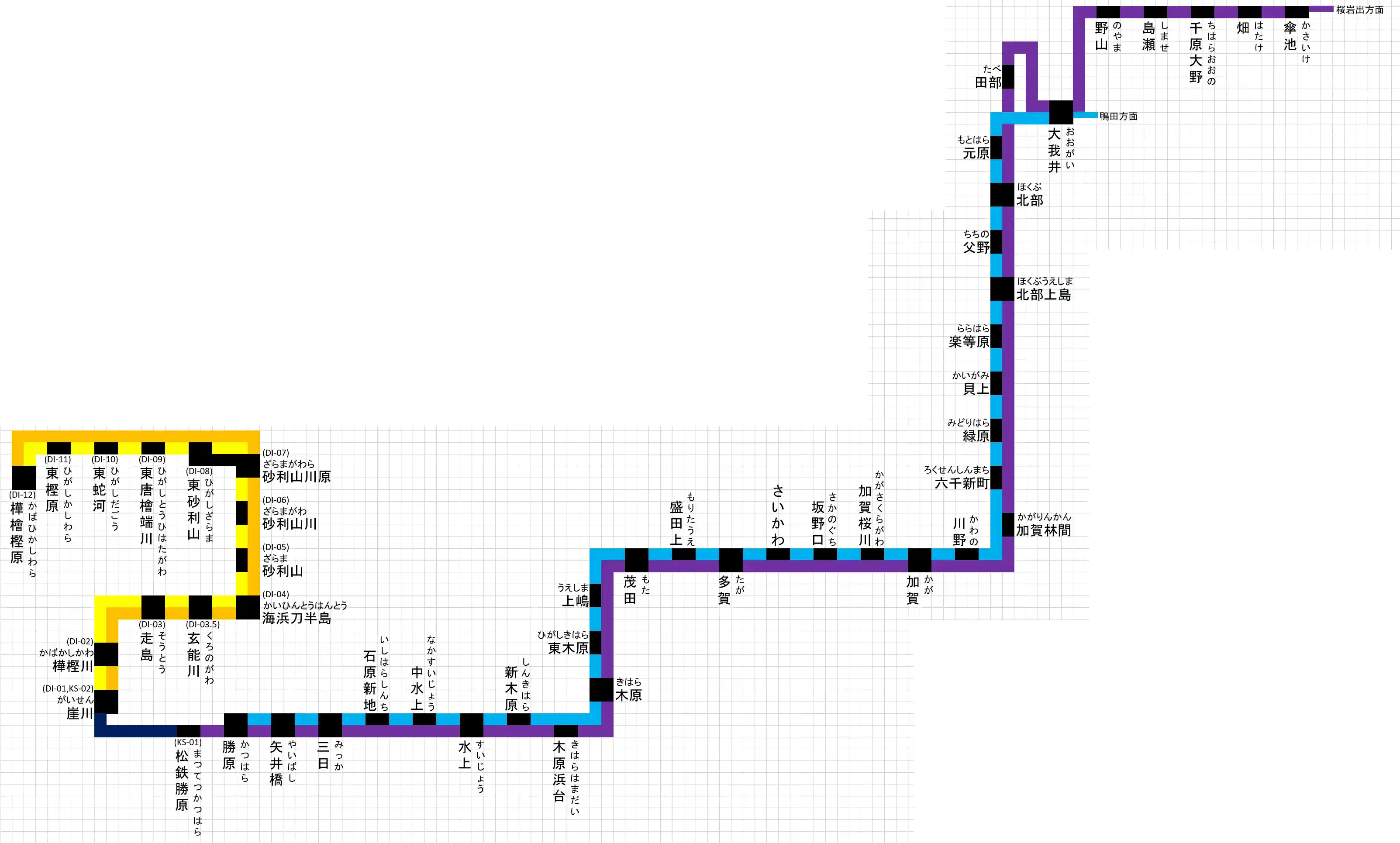 直通路線図 - マイクラ鉄道ネットワーク 総合 Wiki* 直通路線図 - マイクラ鉄道ネットワーク 総合 Wiki*