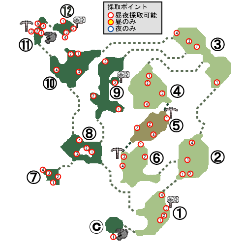 マップ 採取マップ 森丘 上位 Mhf攻略 Wiki