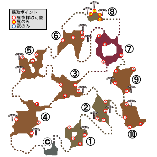 マップ 採取マップ 火山 上位 表 Mhf攻略 Wiki