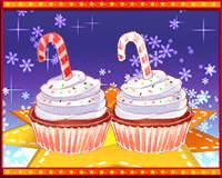 クリスマス杖カップケーキ