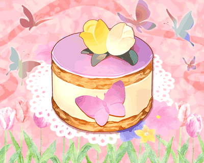 蝶舞うケーキ