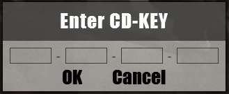 "Enter CD-KEY"ダイアログが開くので、CDキーを入力してOKをクリックする