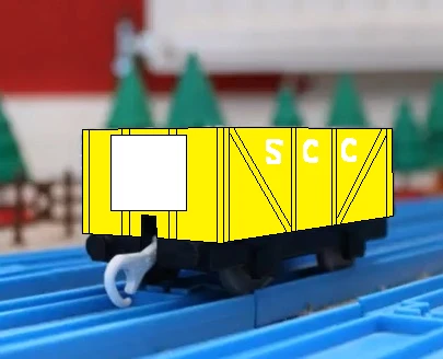 プラレールの黄色の無蓋貨車（タイプ２）（SCC）