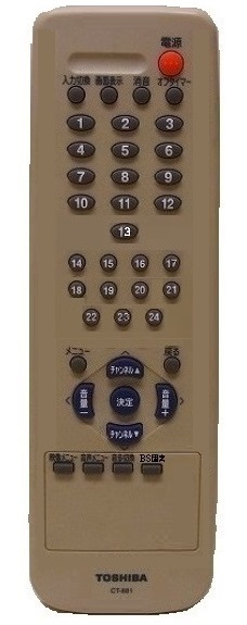 ボタン数字13＋11個のCT-881のリモコン