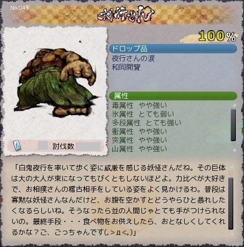 モンスター図鑑 テーブル 夜行さん 鬼斬画像集 Wiki モンスター図鑑 テーブル 夜行さん 鬼斬画像集 Wiki