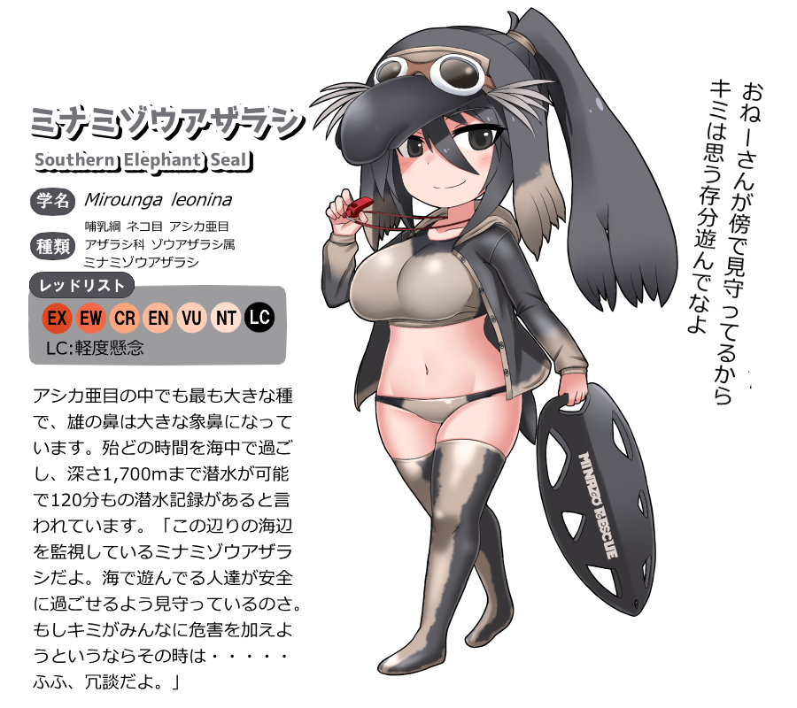 現生種 低絶滅リスク ミナミゾウアザラシ けものフレンズ オリジナルフレンズまとめ Wiki 現生種 低絶滅リスク ミナミゾウアザラシ けものフレンズ オリジナルフレンズまとめ Wiki