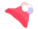 カラフルポンポンニット帽(re).gif