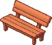 木製ベンチ（赤）
