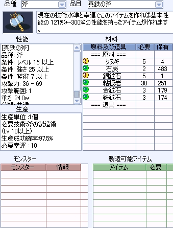 真鉄の斧 Snn 君主online Wiki