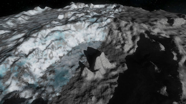 Earth-like Moon表面の氷