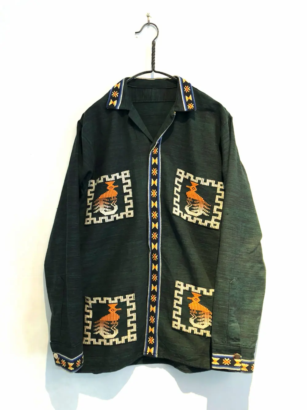 ステッチシャツ ヤガラ/Fancyfish Stitch/1970s vintage Guatemalan shirt