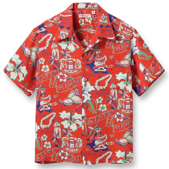 ロゴマシマシアロハ/Logo Aloha Shirt/Hawaiian Togs "State of Hawaii" (reproduced by Sun Surf)