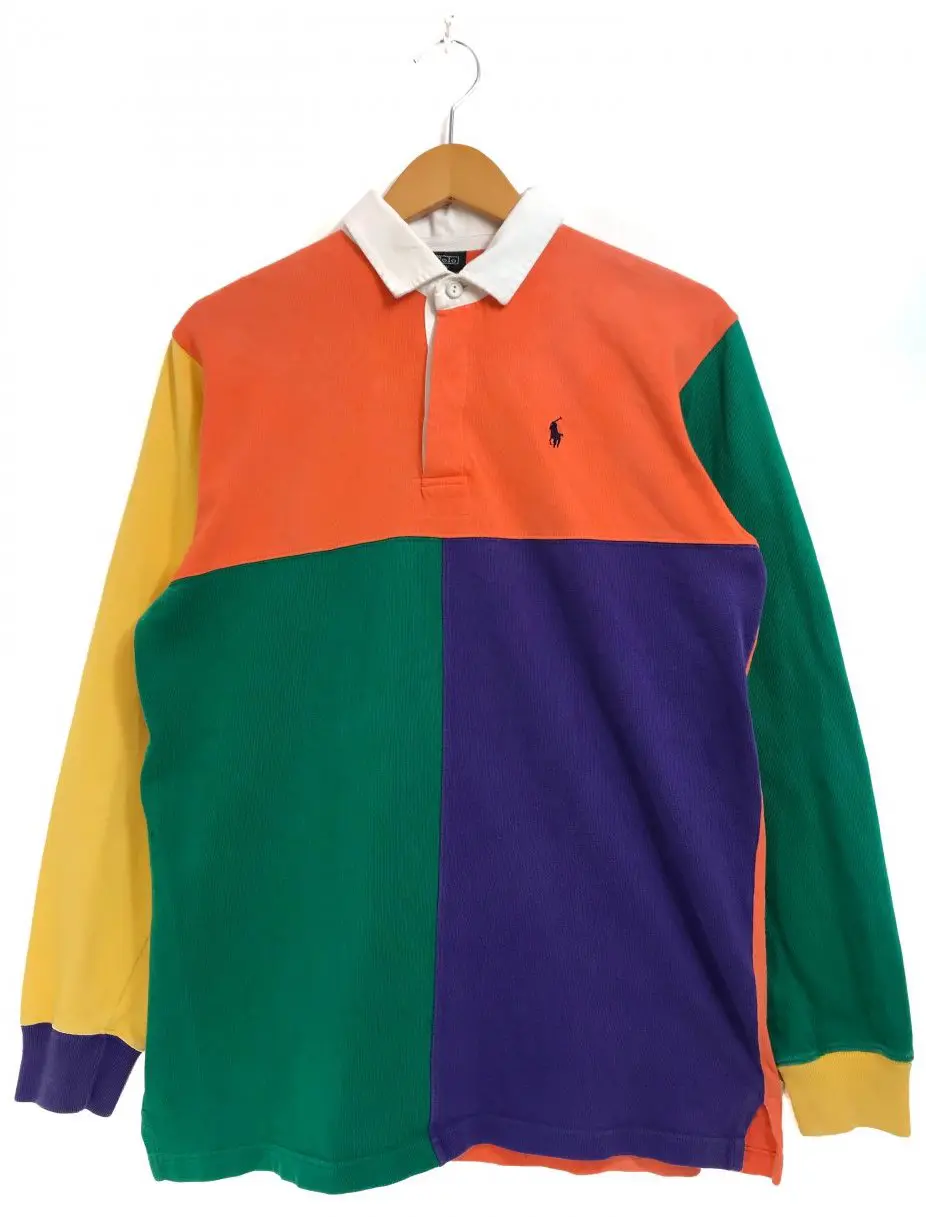 キングラガー008/Rugby King 08/Polo by Ralph Lauren vintage colorblock multicolor rugby shirt