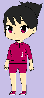 中学生時代の赤紫色体操服を着た二宮萌乃香