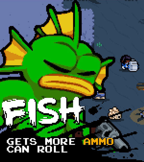 nuclear throne fish holding gun