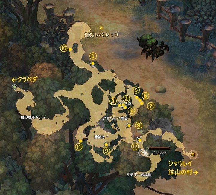 Map 戦闘区域 シャウレイ東の森 Tree Of Savior Wiki Wiki