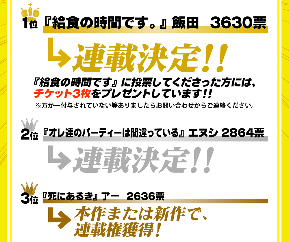 第5回 結果発表 裏サンデー連載投稿トーナメント まとめ Wiki 第5回 結果発表 裏サンデー連載投稿トーナメント まとめ Wiki