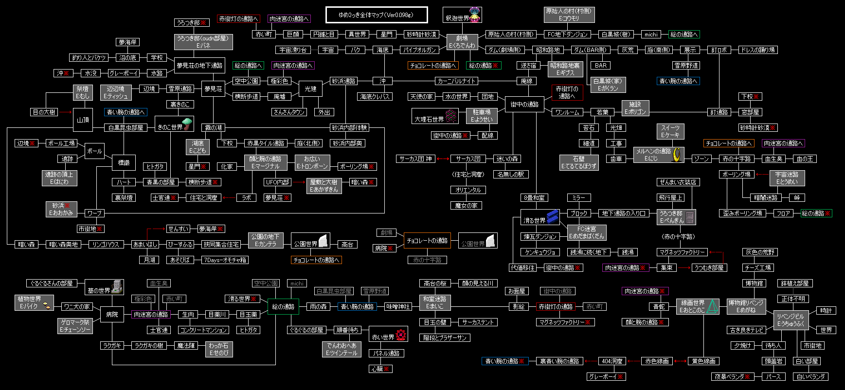 全体マップ ゆめ2っきを楽しむ Wiki